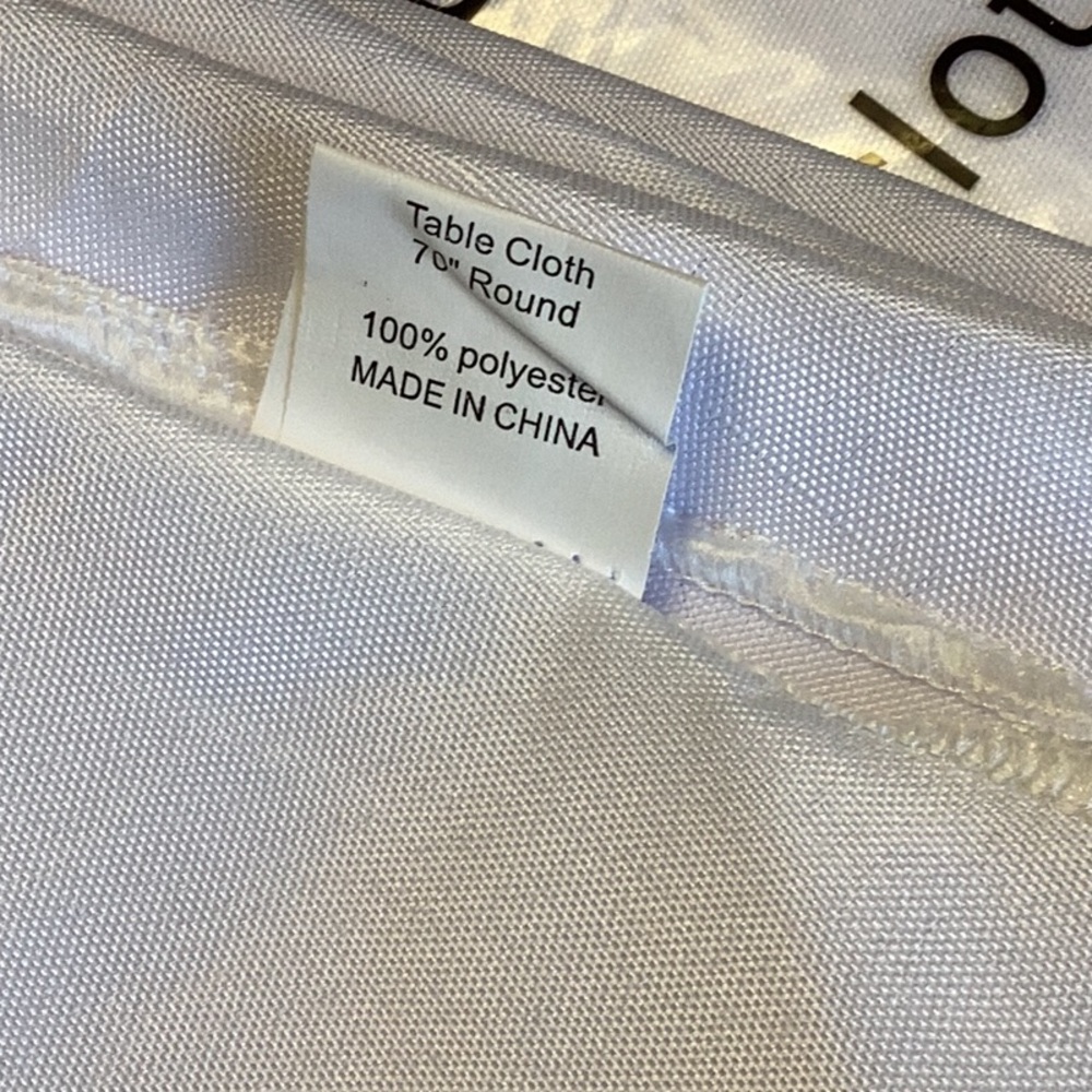 FINAL SALE PRICE 3 Brand New White 70” Round Tablecloths - Picture 6 of 6